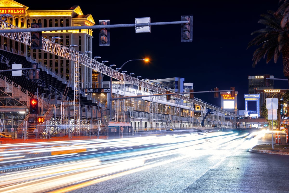 Las Vegas Grand Prix Strip circuit at night