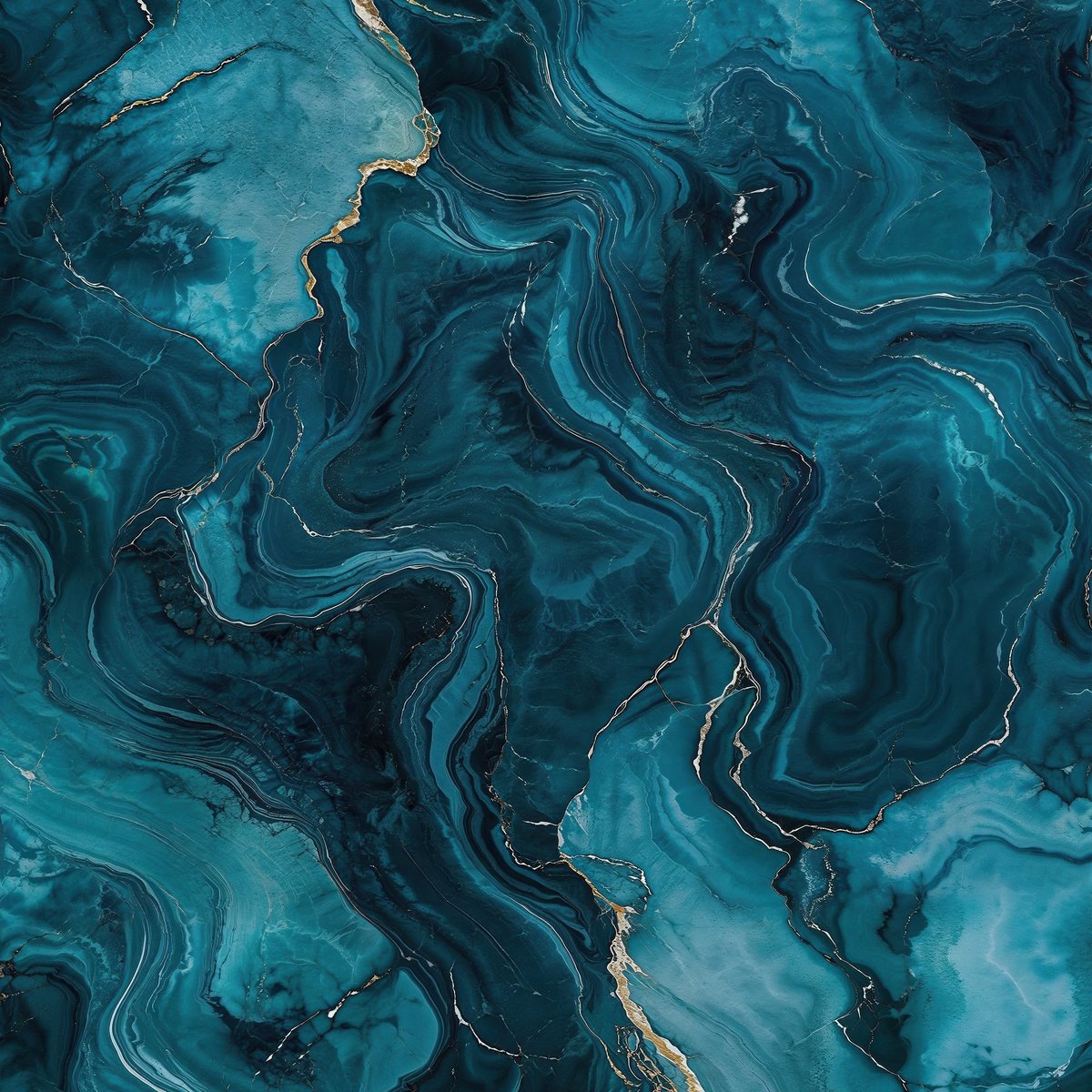 A mesmerizing dark blue marble texture featuring intricate swirling patterns and elegant gold accents